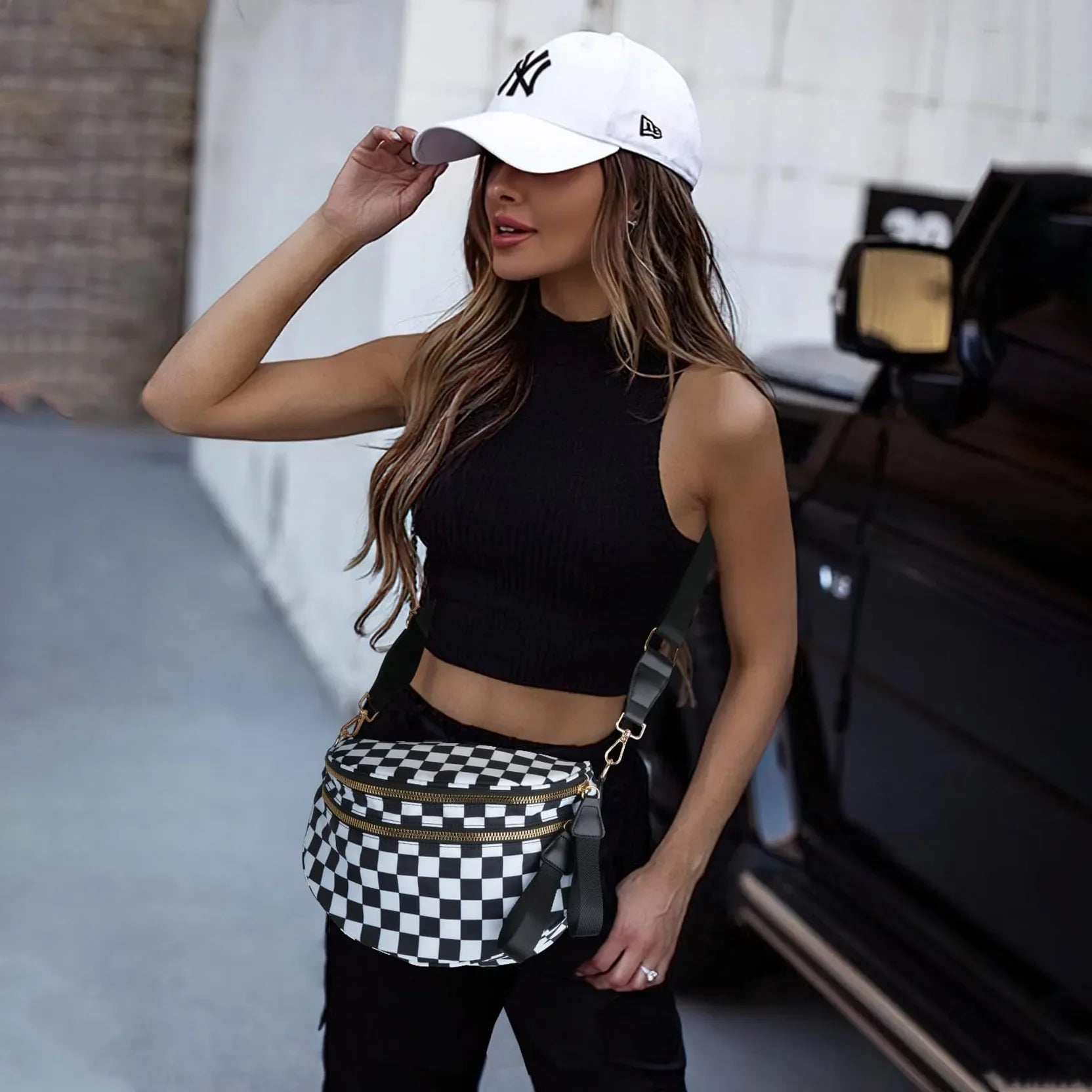 Chic Checkered Travel Bag